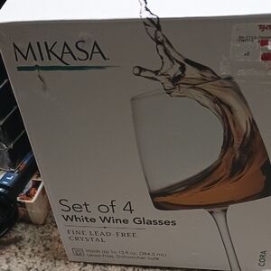 Mikasa White Wine Glasses Set of 4